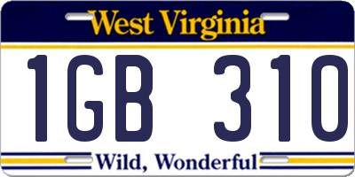 WV license plate 1GB310