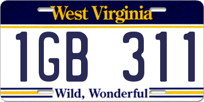 WV license plate 1GB311