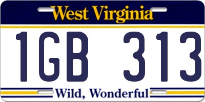 WV license plate 1GB313