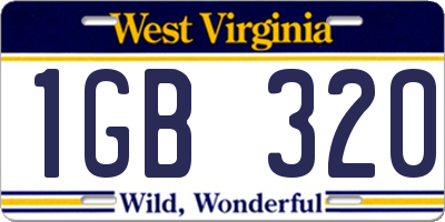 WV license plate 1GB320
