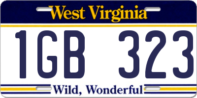 WV license plate 1GB323