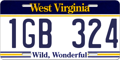 WV license plate 1GB324