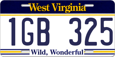 WV license plate 1GB325