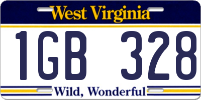 WV license plate 1GB328