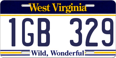 WV license plate 1GB329