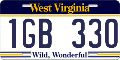 WV license plate 1GB330