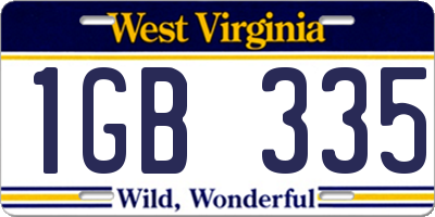 WV license plate 1GB335