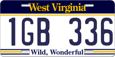 WV license plate 1GB336