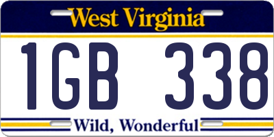 WV license plate 1GB338