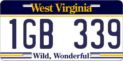 WV license plate 1GB339