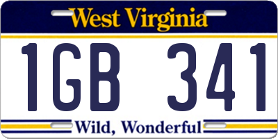 WV license plate 1GB341