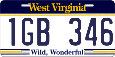 WV license plate 1GB346
