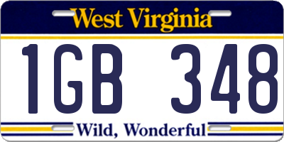 WV license plate 1GB348