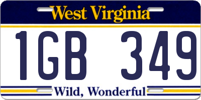 WV license plate 1GB349