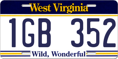 WV license plate 1GB352