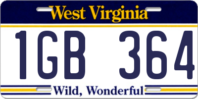 WV license plate 1GB364
