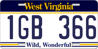 WV license plate 1GB366