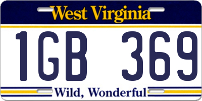 WV license plate 1GB369