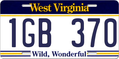 WV license plate 1GB370