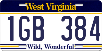 WV license plate 1GB384