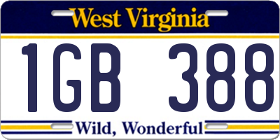 WV license plate 1GB388