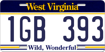 WV license plate 1GB393