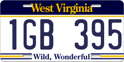 WV license plate 1GB395