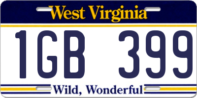 WV license plate 1GB399