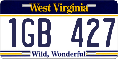 WV license plate 1GB427