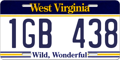 WV license plate 1GB438