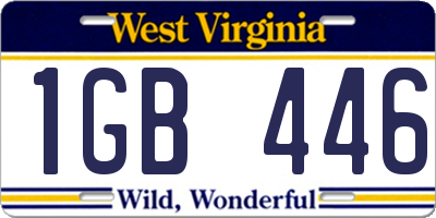 WV license plate 1GB446