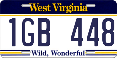 WV license plate 1GB448