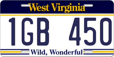 WV license plate 1GB450