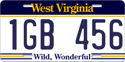 WV license plate 1GB456