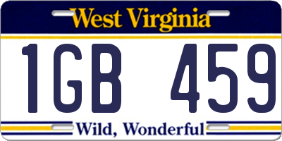 WV license plate 1GB459