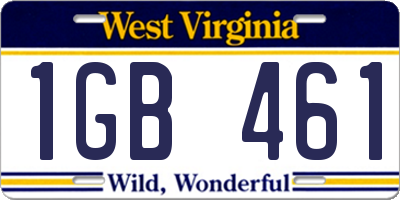 WV license plate 1GB461