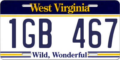 WV license plate 1GB467