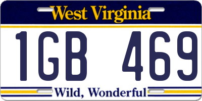 WV license plate 1GB469