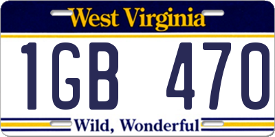 WV license plate 1GB470