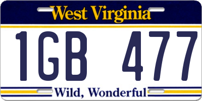 WV license plate 1GB477