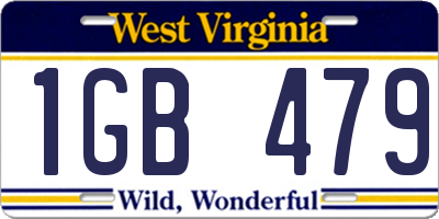 WV license plate 1GB479