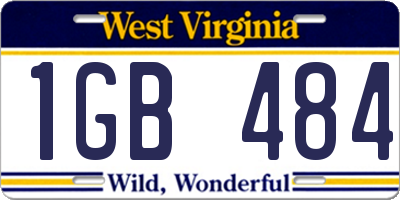 WV license plate 1GB484