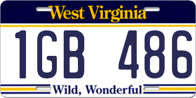 WV license plate 1GB486
