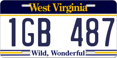 WV license plate 1GB487