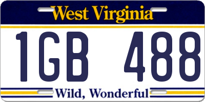 WV license plate 1GB488