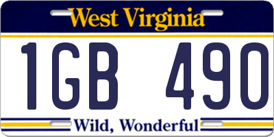 WV license plate 1GB490
