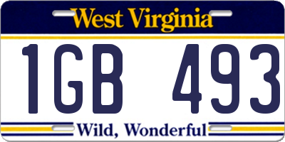 WV license plate 1GB493