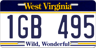 WV license plate 1GB495