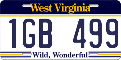 WV license plate 1GB499