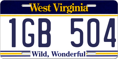 WV license plate 1GB504